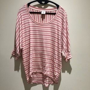 Cabi Shirt Women's XS Tickled Tee Pink Striped Style 5750 Rayon Spandex Soft